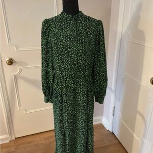Topshop Green Midi Dress